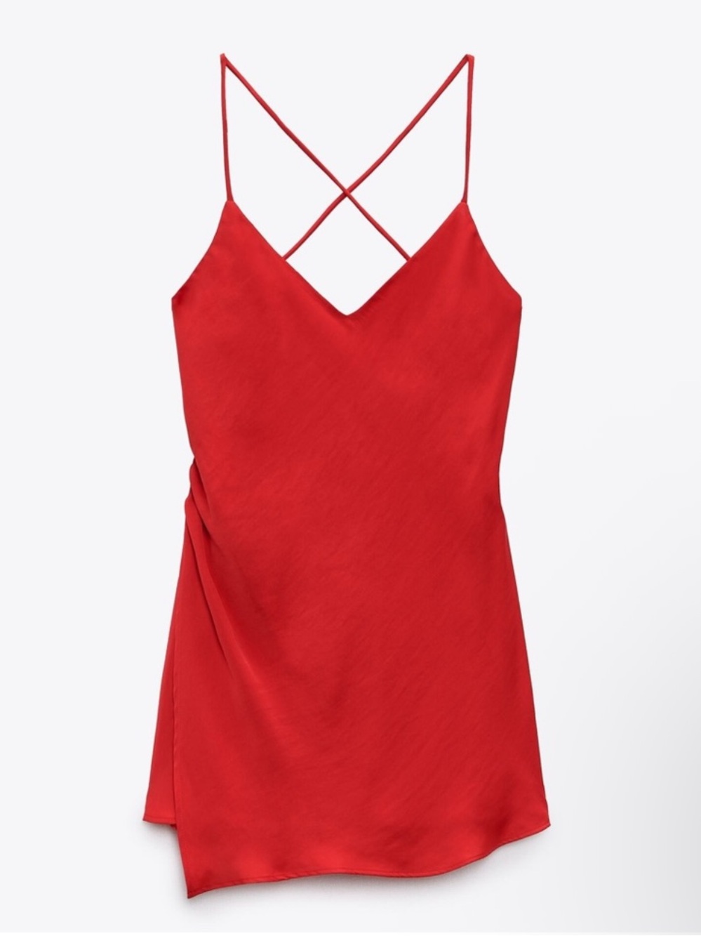 Zara Bright Red Satin Slip